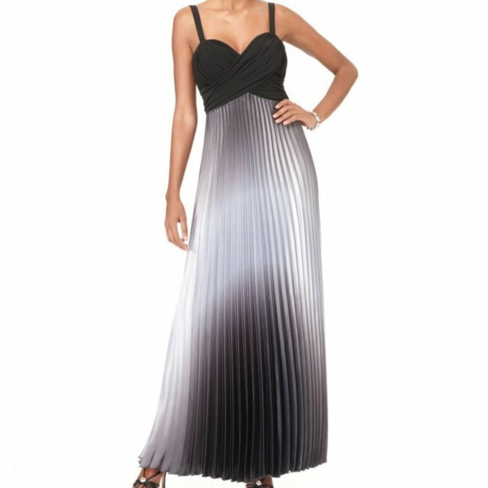 Betsy and Adam by Linda Bernell Ombré Pleated Gown